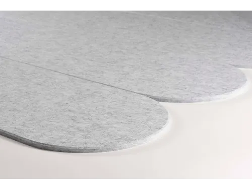 Akoestische PET-vilt ovale stroken lichtgrijs 30x120cm 6 stuks