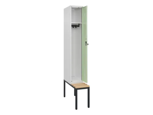 locker met bank,HxBxD 2120x300x815mm,1vak,vak B 300mm,draaigrendel