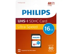 Philips Ultra Speed SDHC Geheugenkaart 16GB UHS-I U1 V10 Class 10