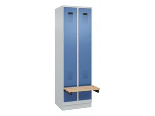 locker met bank,HxBxD 1950x600x815mm,2vak,vak B 300mm,cilinderslot - 2