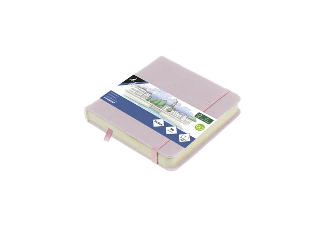 Schetsboek Kangaro 12x12cm violet PU hardcover 80 blad 140 grams roomw