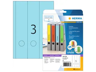 Herma 5138 Rugetiket breed 61x297mm Blauw permanent 60 stuks - 1
