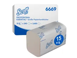 Handdoek Scott Essential i-vouw 1-laags 20x32cm 15x240stuks wit 6669