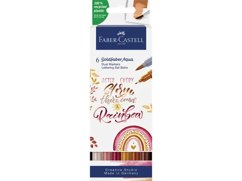 Duo aquarelmarker Faber-Castell Goldfaber etui 6 stuks BoHo letterings