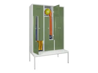 Z-garderobekast,HxBxD 2100x1200x800mm,RAL7035,front RAL6011 - 2