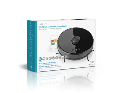 Robotstofzuiger Nedis wifi laser 3-in-1 zwart