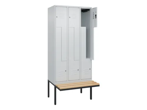 Z-garderobekast,HxBxD 2120x900x815mm,6vak,vak B 300mm,cil.-slot