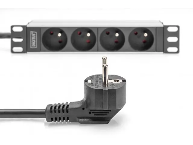 10 inch stekkerdoos met aluminium profiel, 4-voudige CEE 7/5 stopconta