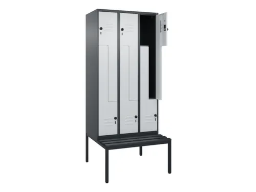 Z-garderobekast,HxBxD 2120x900x815mm,6vak,vak B 300mm,draaigrendel