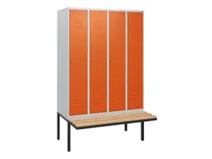 locker met bank,HxBxD 1950x1200x815mm,4vak,vak B 300mm,cil.-slot