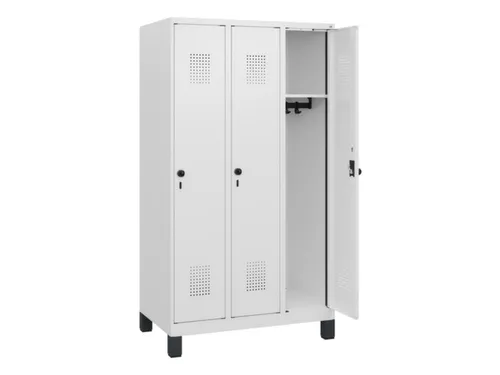 schoollocker,HxBxD 1630x900x500mm,3vak,vak B 300mm,draaigrendel,voeten