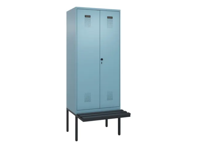 locker met bank,voor scheiding van kleding,HxBxD 2120x800x815mm,2vak
