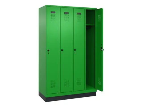 locker,HxBxD 1950x1200x500mm,4vak,vak B 300mm,draaigrendel,sokkel