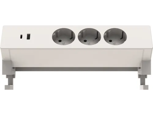 Stekkerdoos Euroseats opbouw 3 voudig USB A+C wit