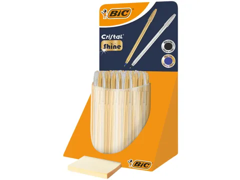 Balpen BIC Cristal medium goud en zilver