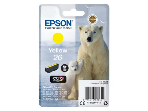 Inktcartridge Epson 26 T2614 geel C13T26144012