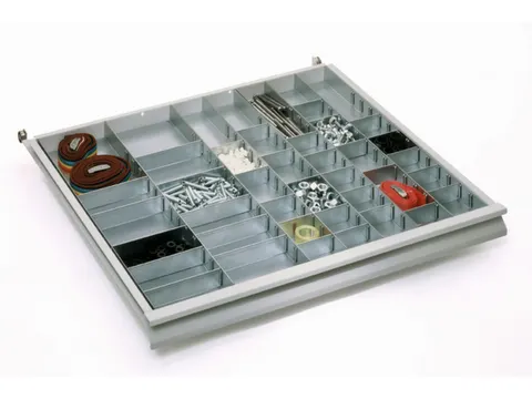 Inzetbakjes Diepteverdelers H 58mm Laden B 715mm 42 Vakken Verzinkt