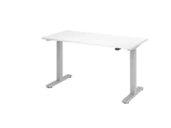 Elektrisch Zit-sta Bureau 720-1190x1400x670mm Wit blad T-voet zilver
