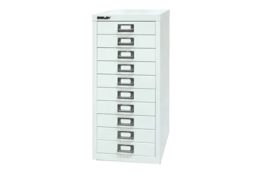 kantoor-ladekast HxBxD 590x279x380mm 10 laden romp verkeerswit staal