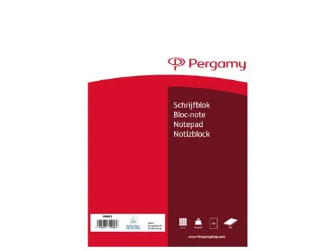 schrijfblok, 60 g/m², ft A4, 100 vel, geruit 5 mm