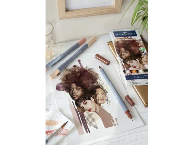 Duo aquarelmarker Goldfaber etui 6 stuks Portrait