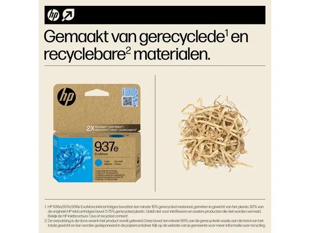 Inktcartridge HP 4S6W6NE 937E Evomore blauw