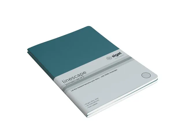 Carnet Sigel Linescape, 68 pages, 80 g ligné, env. A5, 2 pces à couv