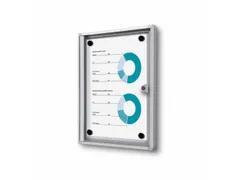 Muurvitrine Indoor Vergrendelbaar Brandwerend 1xA4 Zilver