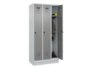 locker,HxBxD 1950x900x500mm,3vak,vak B 300mm,draaigrendel,sokkel - 1