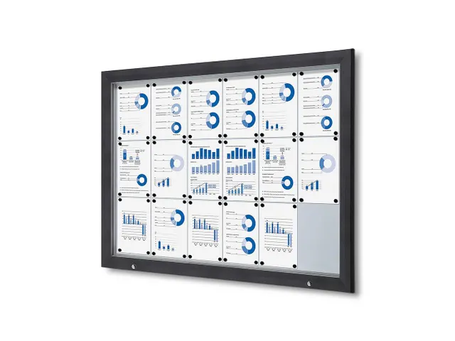 Vitrinekast mededelingenbord Outdoor 18xA4 met gasveer Antraciet