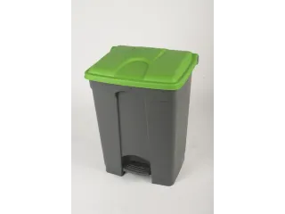 pedaalemmer,1x70l,HxBxD 673x495x412mm,romp PP grijs,deksel PP groen - 1