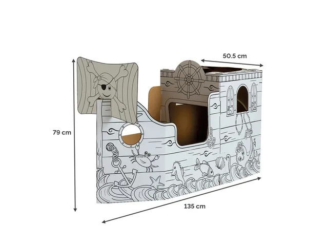 Kartonnen Piratenschip XL Bankers Box Play inkleurbaar