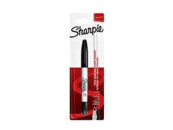 Viltstift Sharpie Twin Tip rond 0.5mm en 0.9mm blister 1 stuk Zwart