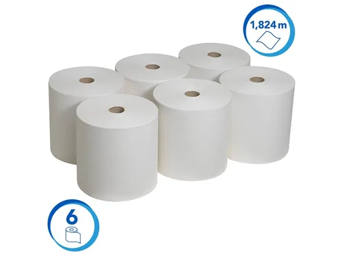 Handdoekrol Scott 1-laags 304m wit 6667