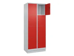 lockerkast,HxBxD 1950x800x500mm,2x4vakken,vak B 400mm,cil.-slot,sokkel