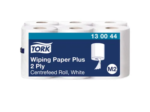 Poetspapier Tork M2 Plus Premium 2-laags 125m wit 130044