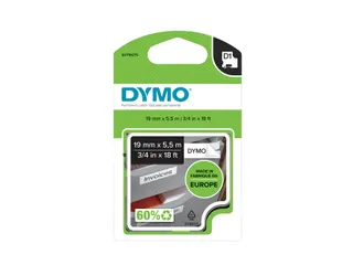 Labeltape Dymo 16956 D1 S718070 19mmx5.5m poly zwart op wit - 1