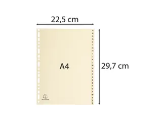 Bedrukte Tabbladen Karton 155g 26-Delig A-z 23-Gaats A4 Ivoor - 4
