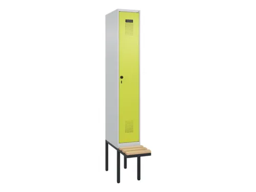 locker met bank,voor scheiding van kleding,HxBxD 2120x300x815mm,1vak