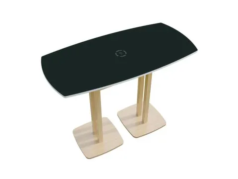 Tonvormige statafel Woody 110x150x75cm Antraciet Natuur 2 schotelvoete