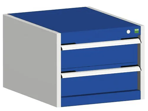 ladekast HxBxD 250x525x525mm 2laden RAL7035 front RAL5010