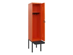 locker met bank,HxBxD 1950x400x815mm,1vak,vak B 400mm,draaigrendel