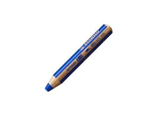 Kleurpotloden STABILO 880 woody 3 in 1 multitalent blauw