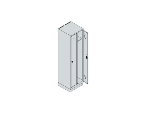 locker,HxBxD 1950x500x500mm,2vak,vak B 250mm,cil.-slot,sokkel