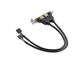 2-poorts USB A vrouwelijke low-profile Slot Plate Adapter - 2