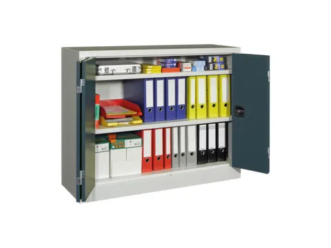 Ruime Vouwdeurkast 1000x1200x400mm 2legborden Ral7035 Front Ral7016