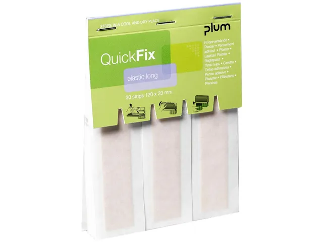 Plum QuickFix pleisterdispenser Navulling 30 elastische pleisters XL