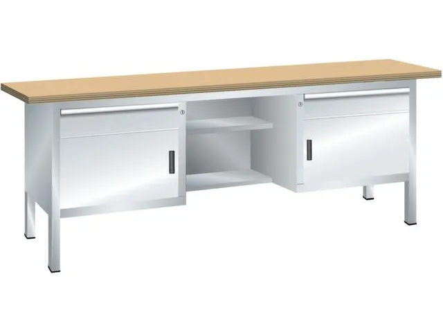 werkbank,HxBxD 840x2000x700mm,multiplexblad,draagverm. 1000kg,4voeten