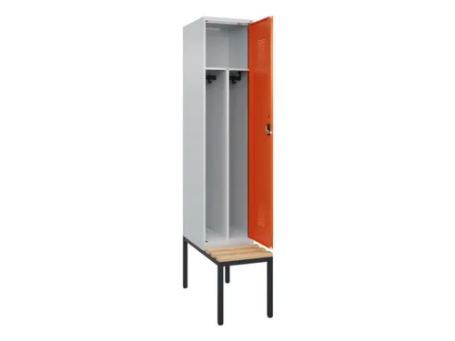 locker met bank,voor scheiding van kleding,HxBxD 2120x400x815mm,1vak