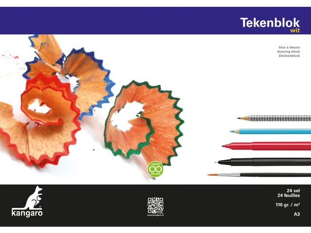 Tekenblok Kangaro A3 110 gram 24 vel wit